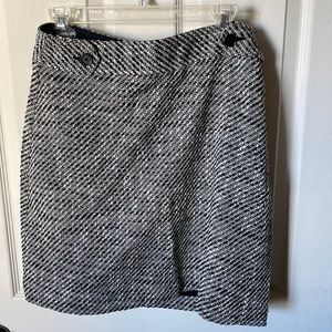 LOFT Black & White Tweed Mini Skirt - NWT Sz 8